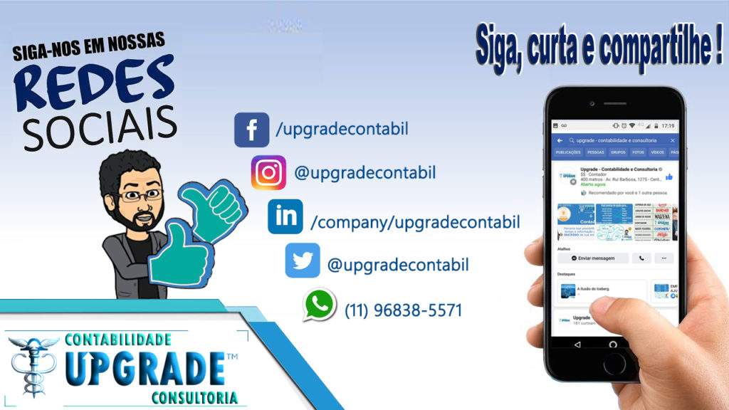 Siga-nos em nossas redes sociais - UPGRADE CONTABILIDADE CARAPICUIBA